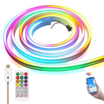 SP620E Music Bluetooth APP USB LED Neon Strip Light RGB Pixels Sign lamp TV Home - Image 1 of 4