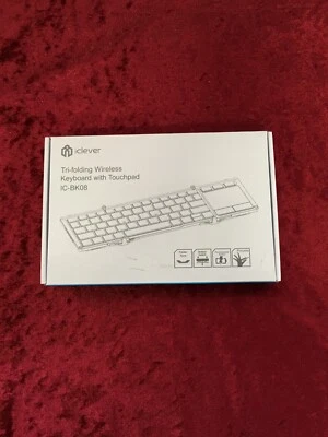 iClever Keyboard Folding Bluetooth USB Touch Pad IC-BK08 Dark Gray F/S w/Track# - Image 1 of 2