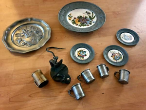 Wandteller Zinnteller + Öllämpchen + kleine Krüge aus Düsseldorf - Bild 1 von 4