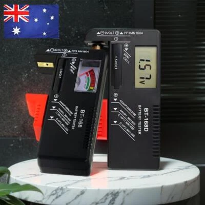 BT-168 /BT-168D Battery Tester Black Portable for C D AA AAA 9V 1.5V Button Cell - Image 1 of 4