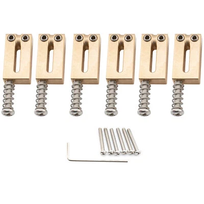 Musiclily Ultra 6Pcs Brass 10.5mm Modern Offset Saddles For Strat ST Tele Guitar