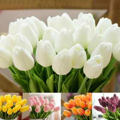 5 PACK Artificial Tulips Real Touch Bridal Home Wedding Party Festival Decor - Image 1 of 4