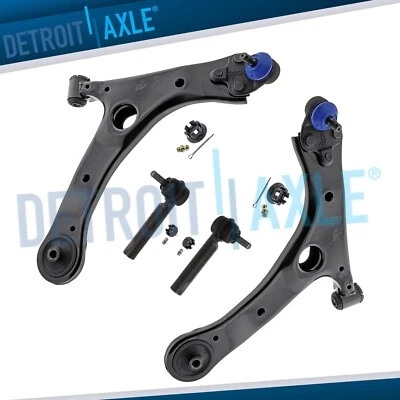 Braços de controle inferiores dianteiros 4 peças com juntas esféricas hastes de amarração para Toyota Corolla 2014-2019 - Imagem 1 de 4