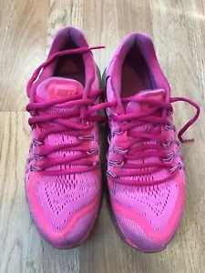 Girls Nike Air Max+ 2015 Pink Pow Black White GS Running 705458-600 sz 6.5Y - Picture 1 of 7