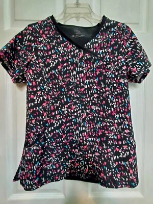 Cherokee/Infinity Scrub Top Size S-Black/Pastel-Chest 20.5"/L 26.5" - Image 1 of 4