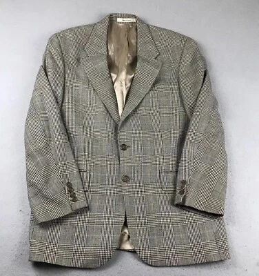 Polo Ralph Lauren Blazer Mens 41 R Brown Plaid Silk Wool Linen Button Up Jacket - Image 1 of 4