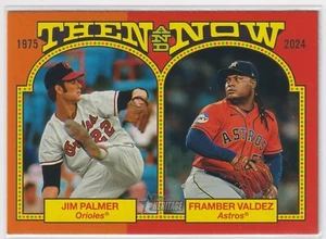 2024 Topps Heritage TAN-15 Framber Valdez Jim Palmer Then and Now Orioles Astros - Picture 1 of 2