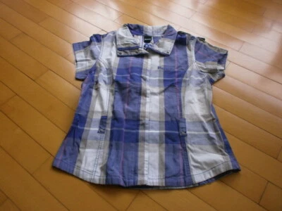 Designer Bench Damen Bluse Tunika Gürtel lila weiß kariert Größe 40 - Bild 1 von 4