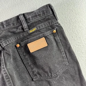 Vintage Wrangler Jeans Mens 34x32 (Fits 33x32) Black Cowboy Cut Slim Fit 90s USA - Picture 1 of 14