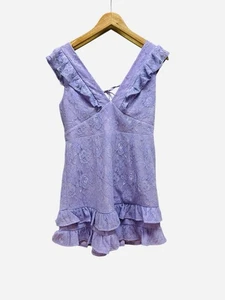 Petal and Pup Katrina Kleid 10 lila Spitze vorne Mini neu mit Etikett Reißverschluss hinten Hochzeitsgast - Bild 1 von 6