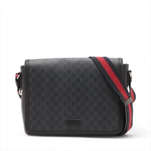 Gucci GG Supreme PVCx leather Shoulder bag Black 474138 - Picture 1 of 12