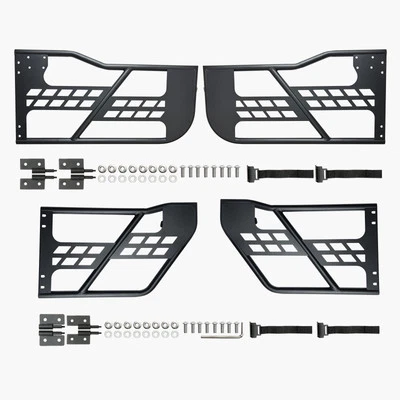 Black Textured Front+Rear Tubular Tube Doors For Jeep Wrangler Jk 4 DR 2007-2018 Foto 1 de 4