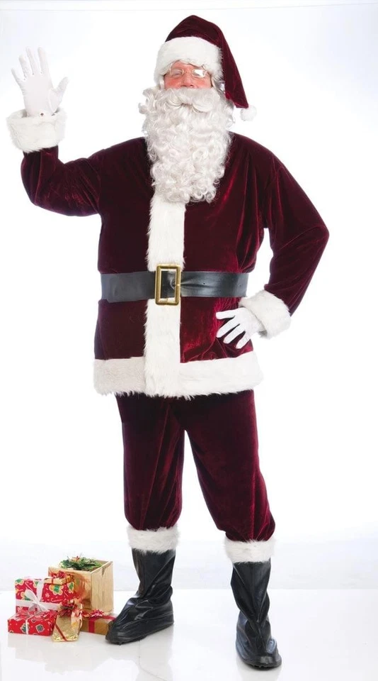 Crimson Velvet Santa Suit Costume Adult One Size Fits Most - Image 1 of 1