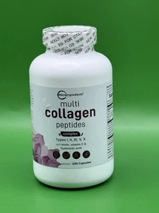 Micro Ingredients Multi Collagen Complex, 240 Capsules Exp 2/27 - Picture 1 of 2