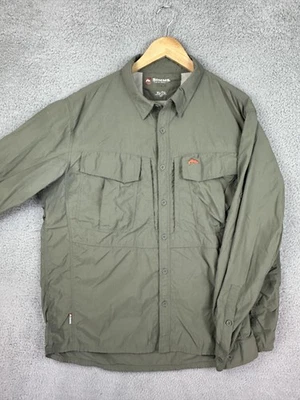 Simms Guide Series Shirt Mens XL Green Fishing Vented Nylon Long Sleeve Mens - Image 1 of 4