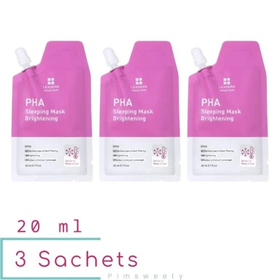 3 Sachets X 20 ml Leaders Insolution PHA Sleeping Mask Brightening Renewed Skin - Image 1 of 4