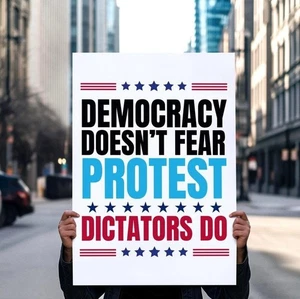 Cartel de protesta anti Trump: cartel artístico activista por la democracia - Imagen 1 de 4