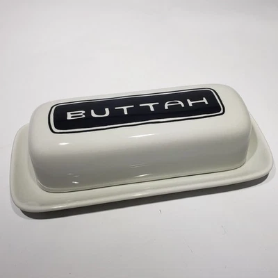 Fishs Eddy Buttah Covered Butter Dish New York Brooklynese Kristina Sacci Boston - Image 1 of 4