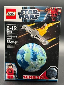 LEGO Star Wars 9674 Naboo Starfighter & Naboo new 56 pieces sealed pilot Series