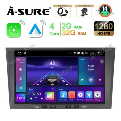 DAB+ Für Opel Corsa C/D Zafira B Astra G H Android14 Carplay Autoradio GPS 2+32G - Bild 1 von 4