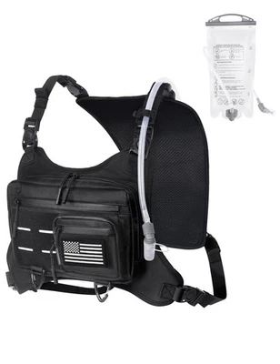 Chest Bag for Men with Accordion Structure, Water Resistant Running Vest with... - Image 1 of 4