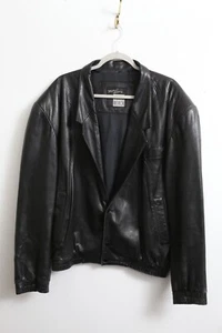 Vintage L Women's Michael Hoban North Beach Leather Moto Jacket - Picture 1 of 17