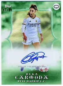 2024 Topps Bonmati Curated OLGA CARMONA Green Auto /99 1st Autograph UWCL Real - Picture 1 of 2