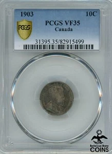 1903 Canada 10 Cent (10C) Silver .925 Coin PCGS VF35 (Very Fine) KM#10 - Picture 1 of 4