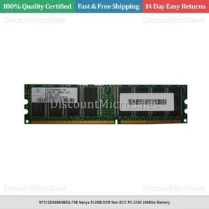 NT512D64S8HB0G-75B Nanya 512MB DDR Non ECC PC-2100 266Mhz Memory - Picture 1 of 1
