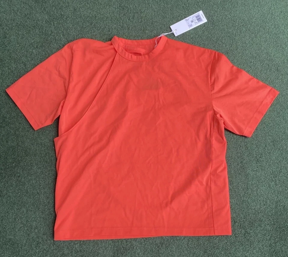 Adidas Y-3 Layered Short Sleeved Tee 2 Piece Orange Womens Sz M HY1254 Oversized