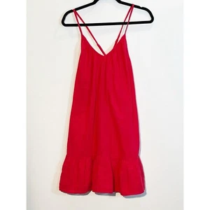 Vineyard Vines Dress Seastitch Double-Gauze Strappy Cover-Up Red Womens Sz Small - Picture 1 of 6