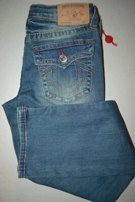 True Religion Boys Slim Straight Pocket Flaps Blue Denim Jeans Sz 12 - Image 1 of 4