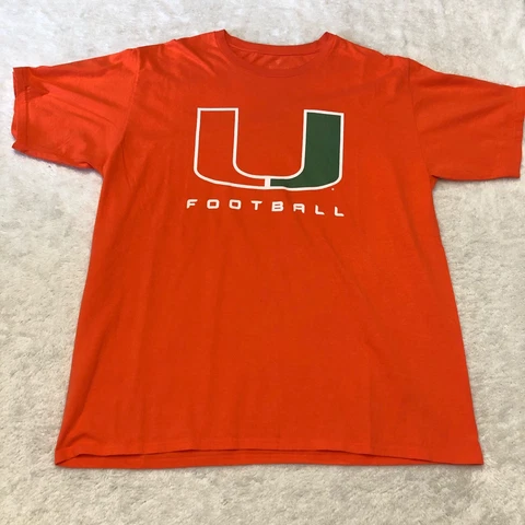 Miami Hurricanes Shirt Adult Extra Large Orange Green Fanatics Men Parrinello Cover