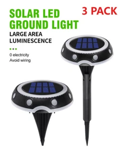 3PCS Solar Ground Lights for Outdoor Landscape and Pathway Multicolor Waterproof - Picture 1 of 10