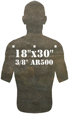3/8" AR500 Combatant Silhouette 18" x 30" Acero Shooting Range Gong Metal Objetivo Foto 1 de 3