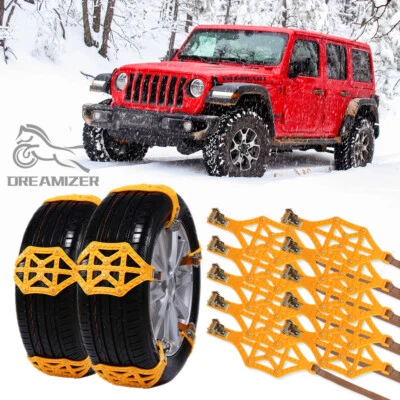 10 PIEZAS Cadenas de neumáticos antideslizantes para nieve de automóvil invierno emergencia para Jeep Wrangler Rubicon Foto 1 de 4