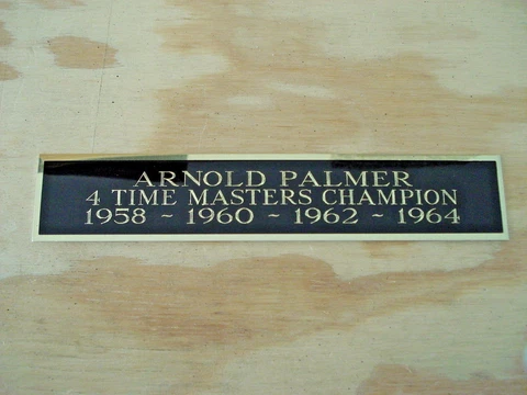 Arnold Palmer 4X Masters Champ Nameplate for a Golf Flag Display Case 1.25 X 6 Cover