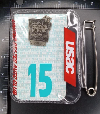 Indianapolis 500 Pit Badge 1990 2082 Indy Pin Baretta Vintage Silver & Card USAC - Image 1 of 4