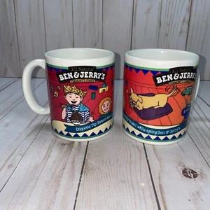 Juego de 2 tazas de café de cerámica Ben & Jerry's hechas en los EE. UU. 1999 - Imagen 1 de 10
