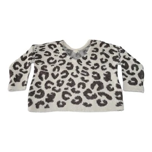 POL Mohair Pullover Leopardenmuster Damen Large Oversized flauschig schwarz weiß - Bild 1 von 7