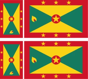 GRENADE Lot 4 Vinyl Stiker autocollant Drapeau flag Grenada - Bild 1 von 1