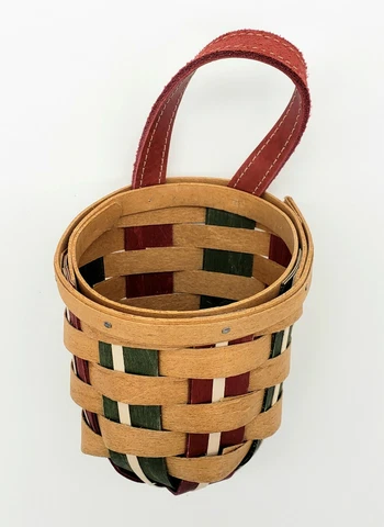 Longaberger Holiday Sweets Hanging Gatehouse Basket Leather Strap Signed Retired Cover