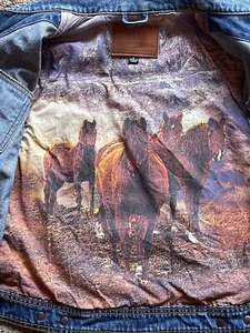 Outback Trading Company Jean Jacket Women’s Small Horse Print Inside Women’s Sm - Picture 1 of 13
