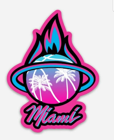 Miami Heat City Logo MAGNET - NBA Miami Vice Premium Vinyl Magnet Cover
