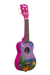 Kala Graphic Top Ukadelic Soprano Uke w/ Drawstring Tote - Picture 1 of 3