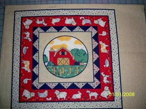Vintage Farmhouse Friends, Red Barn w/Animals, Blocks - Picture 1 of 2