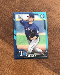 Connor Sadzeck 2016 Bowman Chrome 1st Blue Shimmer Refractor BCP172 Rangers - Imagen 1 de 2