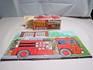 VTG 1978 Whitman Preschool Jigsaw Puzzle Fire Engine 24 Pieces Complete In Box - Picture 1 of 7