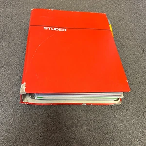Vintage Studer B67 MKII Reel to Reel Tape Deck Giant Red 3-Ring Binder w/Info. - Picture 1 of 7