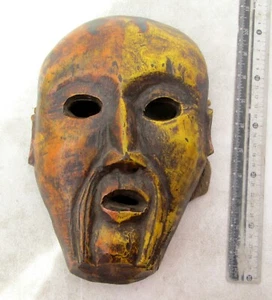 SUPER RARE Painted Tamang Bodhi Tree Wood Shaman Exorcism Mask - Picture 1 of 2